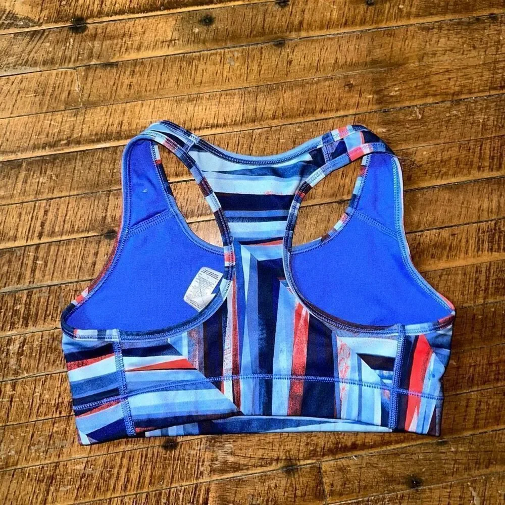 Nike dri-fit blue abstract athleisure S racerback sports bra